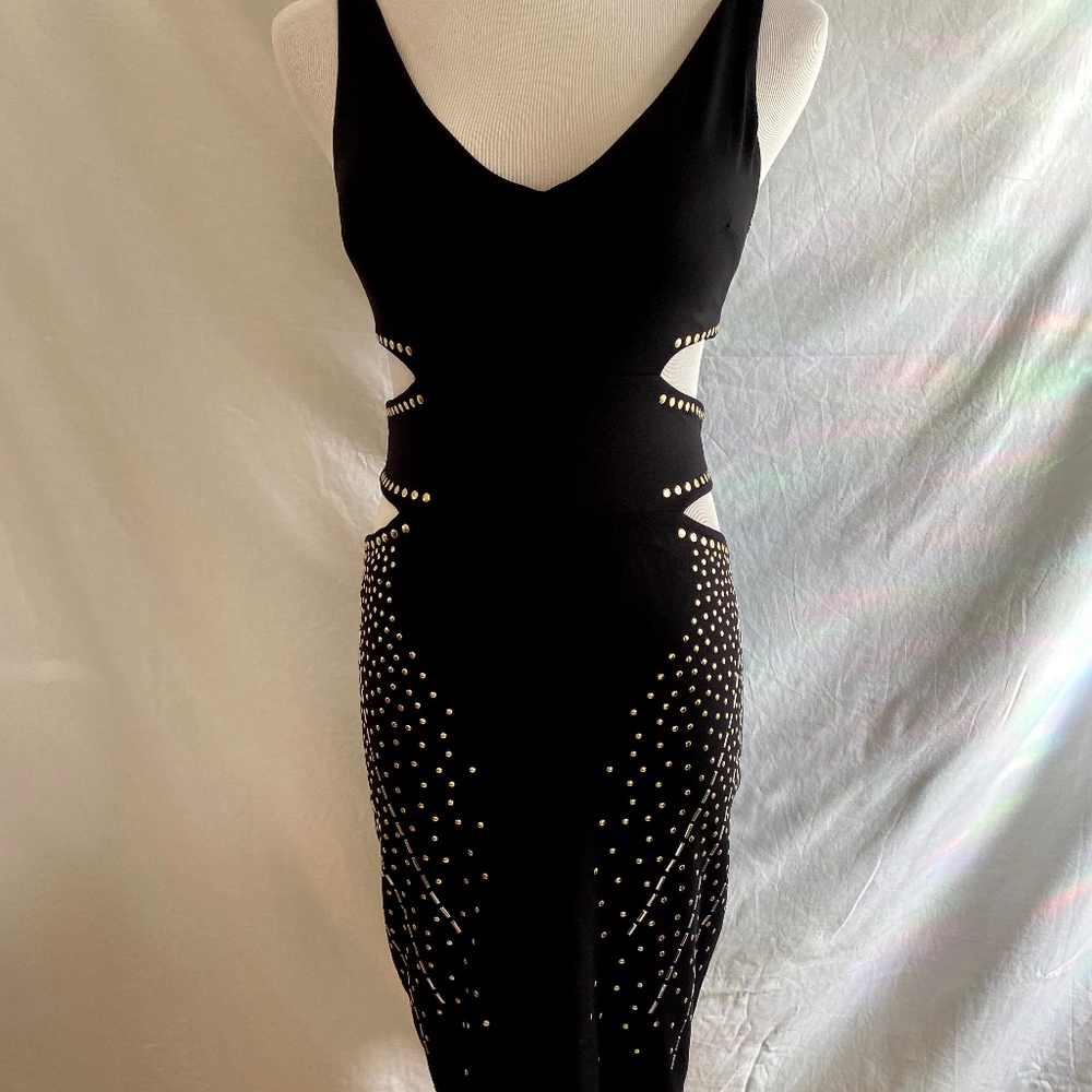Bebe side cut-out embellished dress SIZE XS - Picture 1 of 8